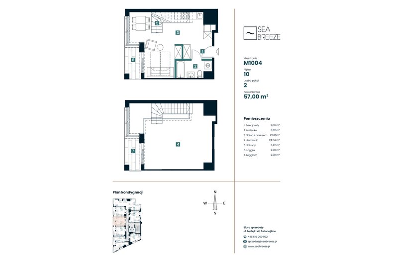 Apartament wakacyjny 57,00 m², piętro 10, oferta nr M1004