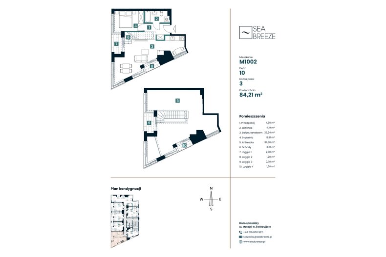 Apartament wakacyjny 84,21 m², piętro 10, oferta nr M1002