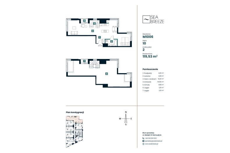 Apartament wakacyjny 119,53 m², piętro 10, oferta nr M1006