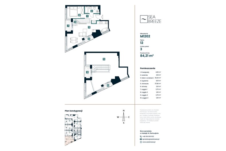Apartament wakacyjny 84,21 m², piętro 12, oferta nr M1202