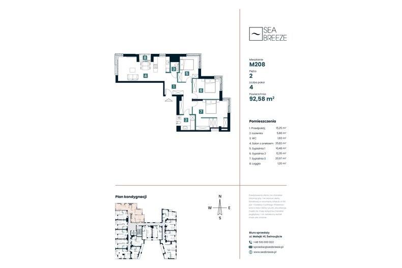 Apartament wakacyjny 92,58 m², piętro 2, oferta nr M208