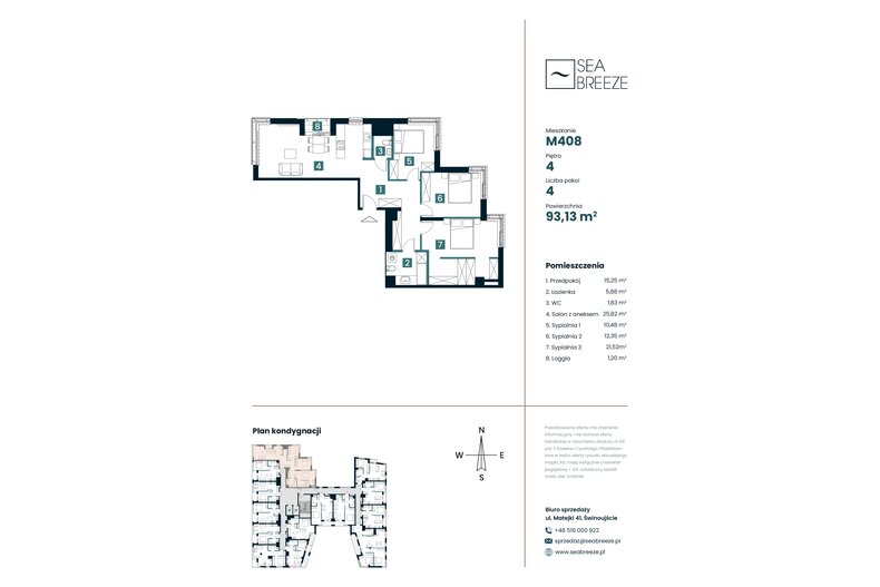 Apartament wakacyjny 93,13 m², piętro 4, oferta nr M408