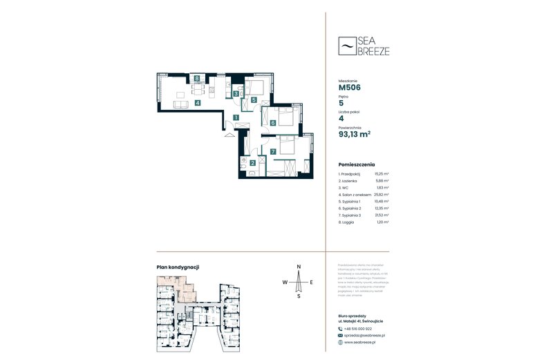 Apartament wakacyjny 93,13 m², piętro 5, oferta nr M506