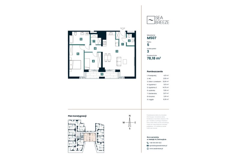 Apartament wakacyjny 78,18 m², piętro 5, oferta nr M507