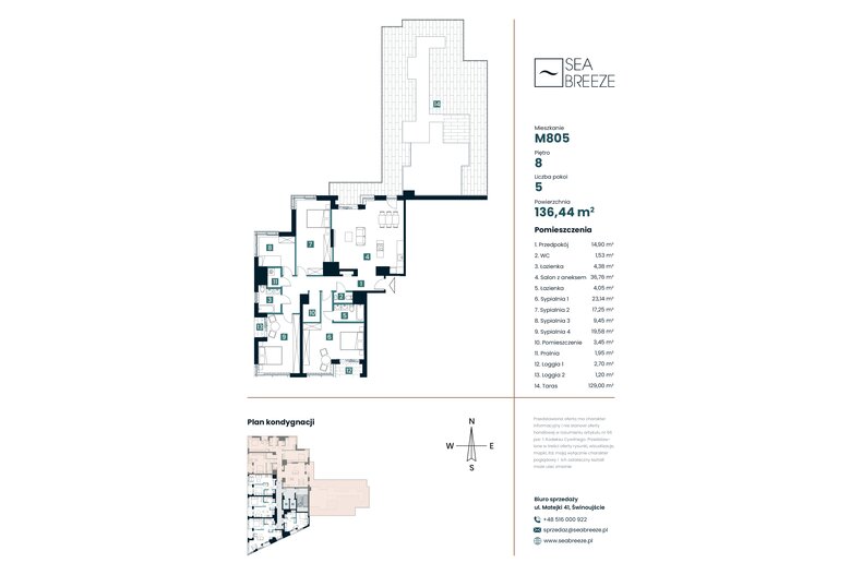 Apartament wakacyjny 136,44 m², piętro 8, oferta nr M805