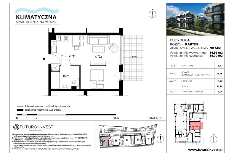 Apartament wakacyjny 35,94 m², parter, oferta nr A1/2