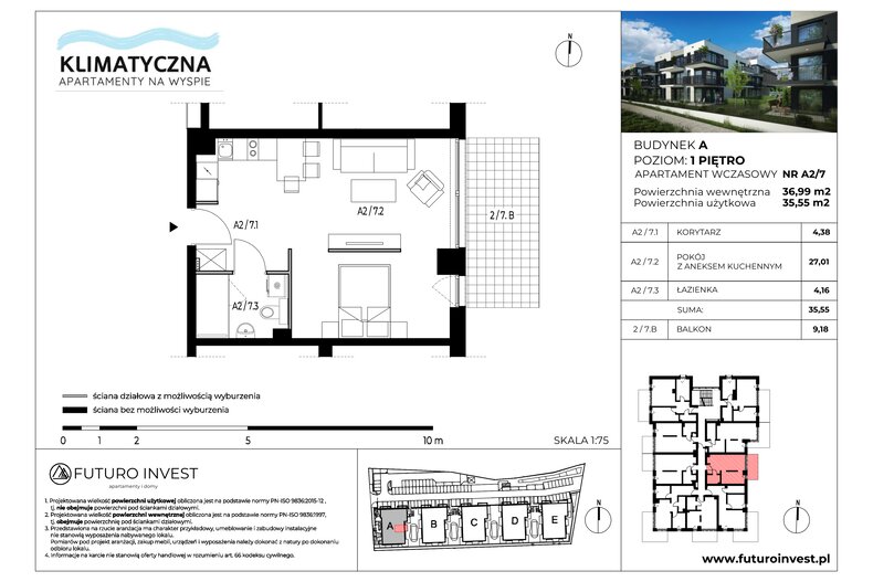 Apartament wakacyjny 36,22 m², piętro 1, oferta nr A2/7