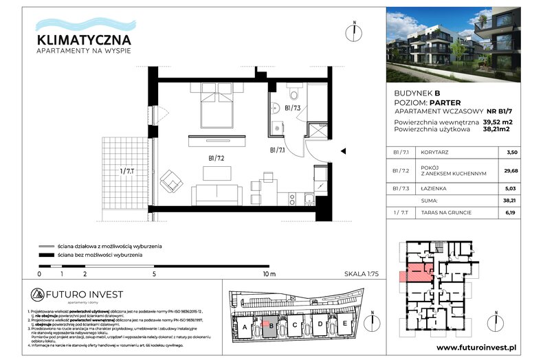 Apartament wakacyjny 38,65 m², parter, oferta nr B1/7