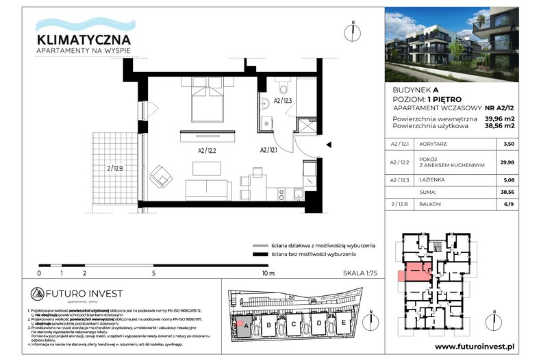 Apartament wakacyjny 38,98 m², piętro 1, oferta nr A2/12