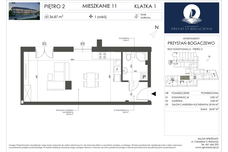 Apartament wakacyjny 36,87 m², piętro 2, oferta nr 11