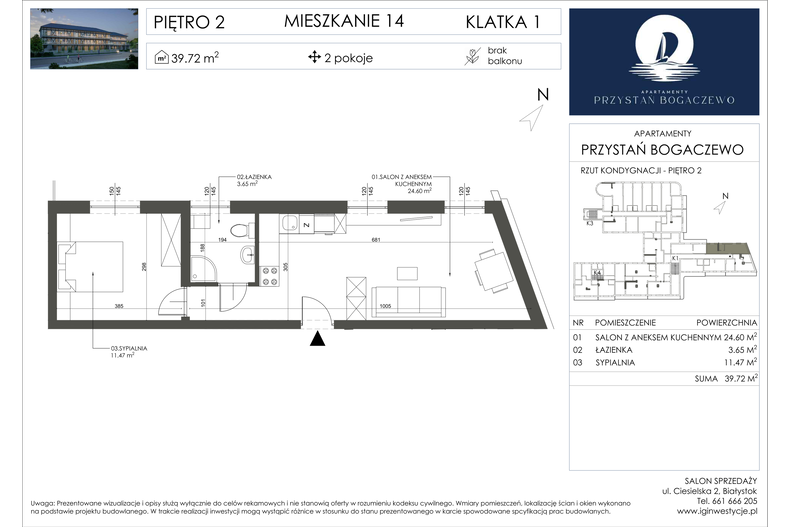 Apartament wakacyjny 39,72 m², piętro 2, oferta nr 14