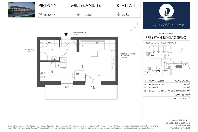 Apartament wakacyjny 28,30 m², piętro 2, oferta nr 16