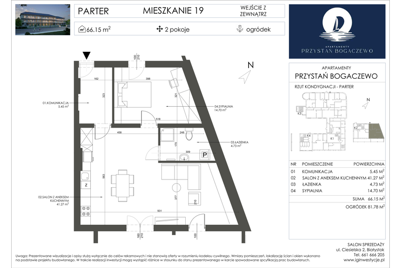 Apartament wakacyjny 62,09 m², parter, oferta nr 19