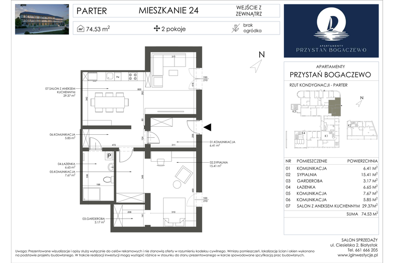 Apartament wakacyjny 74,53 m², parter, oferta nr 24