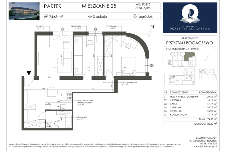 Apartament wakacyjny 74,68 m², parter, oferta nr 25