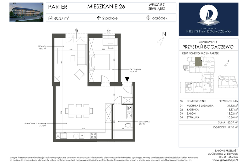 Apartament wakacyjny 60,37 m², parter, oferta nr 26