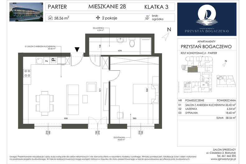 Apartament wakacyjny 58,56 m², parter, oferta nr 28