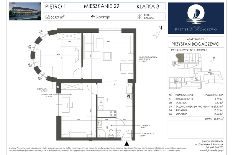 Apartament wakacyjny 66,89 m², piętro 1, oferta nr 29