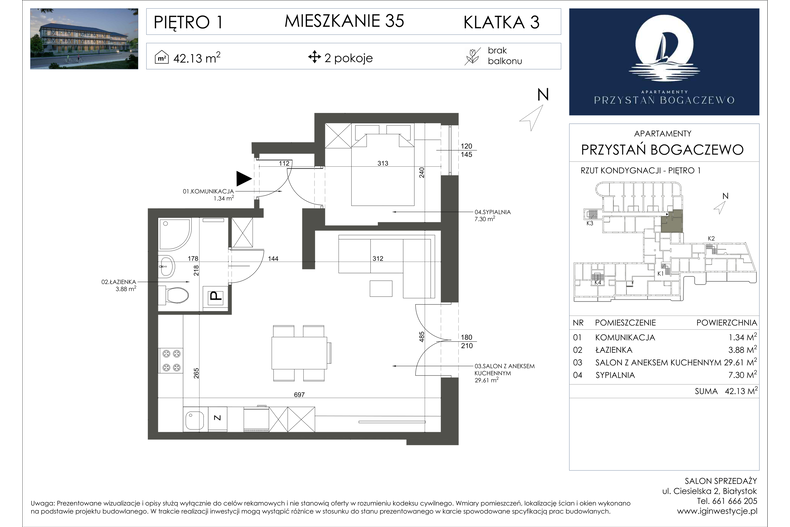 Apartament wakacyjny 42,13 m², piętro 1, oferta nr 35