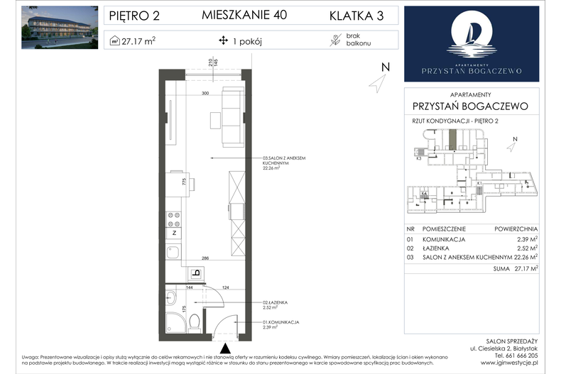 Apartament wakacyjny 27,17 m², piętro 2, oferta nr 40