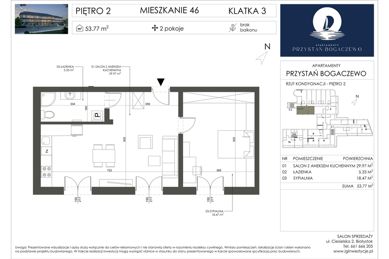 Apartament wakacyjny 53,77 m², piętro 2, oferta nr 46