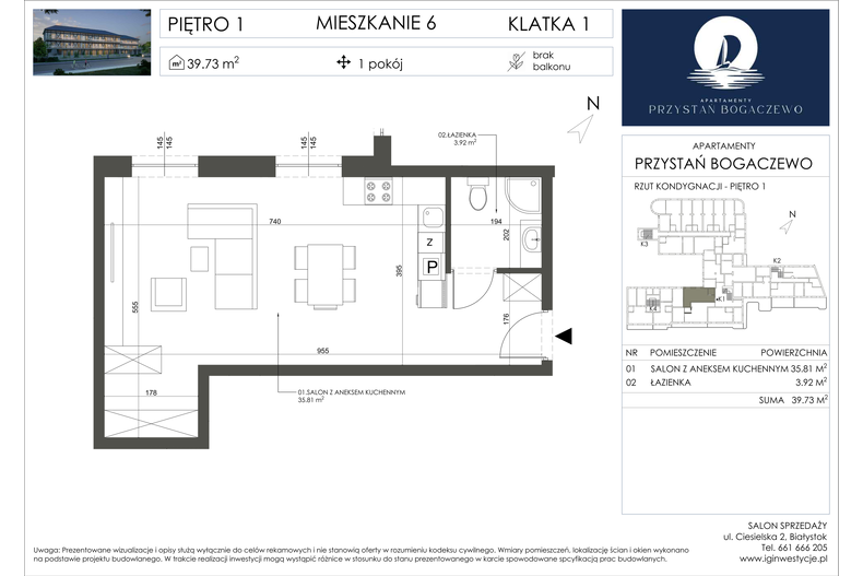 Apartament wakacyjny 39,73 m², piętro 1, oferta nr 6