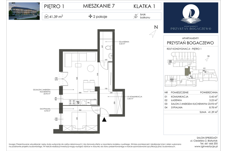 Apartament wakacyjny 41,39 m², piętro 1, oferta nr 7