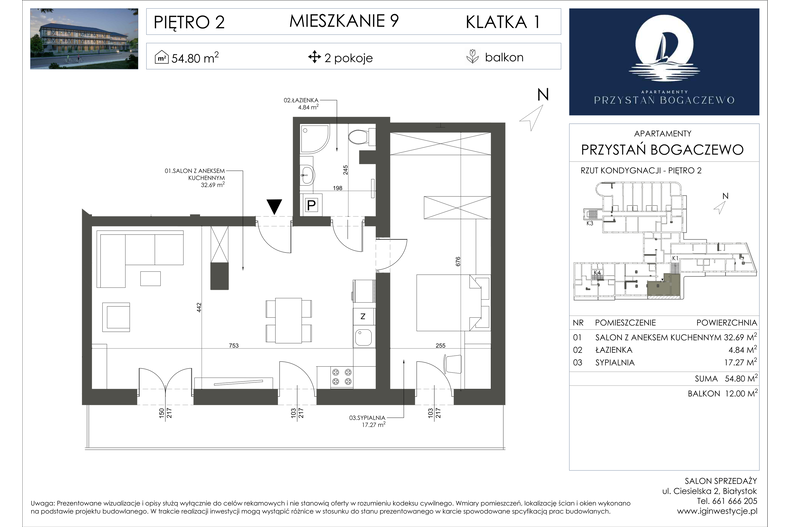 Apartament wakacyjny 54,80 m², piętro 2, oferta nr 9