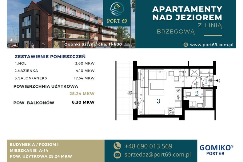 Apartament wakacyjny 25,24 m², piętro 1, oferta nr A-14