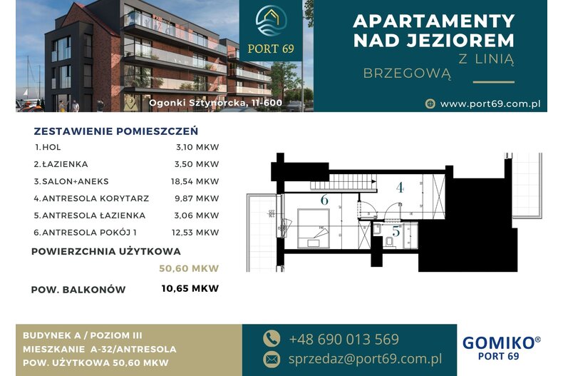 Apartament wakacyjny 50,60 m², piętro 2, oferta nr A-32