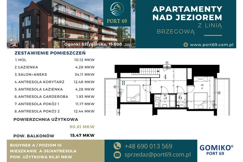 Apartament wakacyjny 90,81 m², piętro 2, oferta nr A-36
