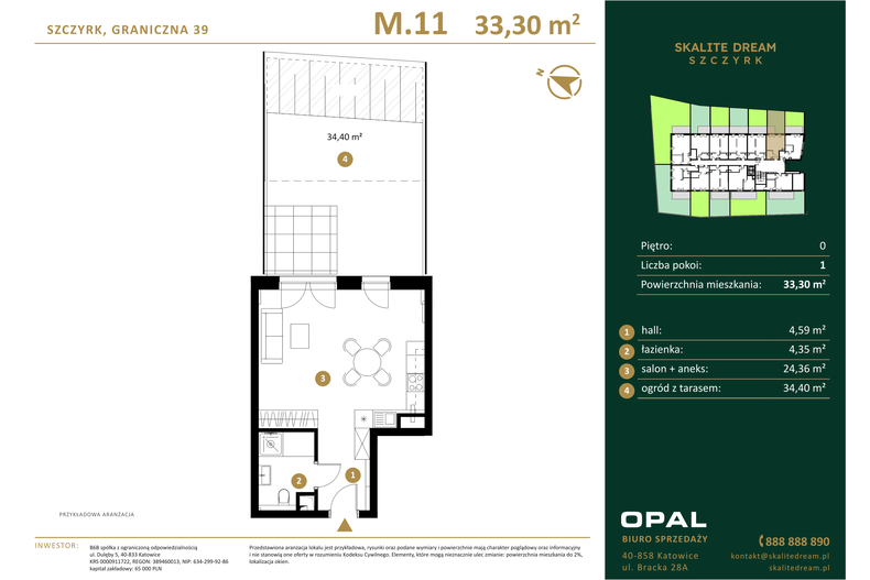 Apartament wakacyjny 33,30 m², parter, oferta nr 11