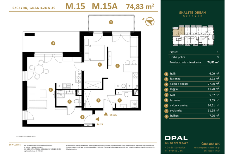 Apartament wakacyjny 74,83 m², piętro 1, oferta nr 15/15a