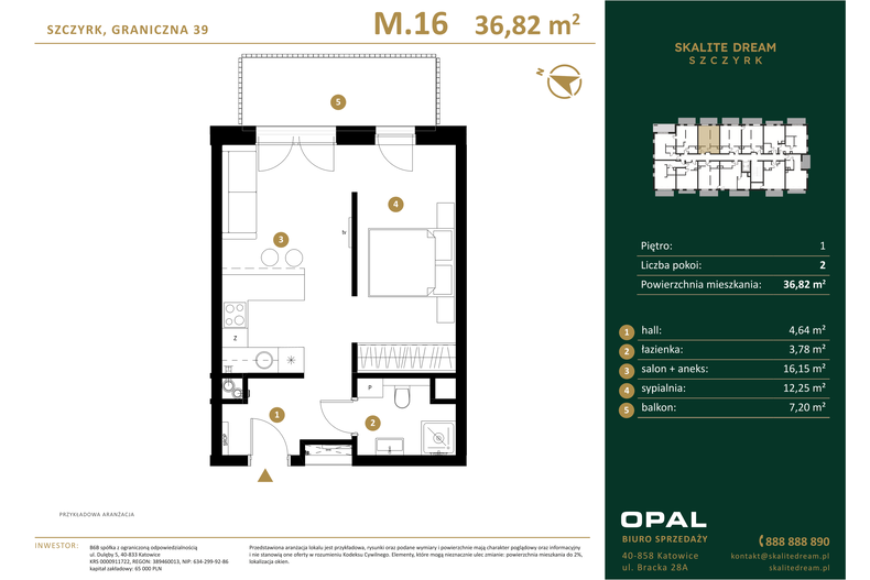 Apartament wakacyjny 36,82 m², piętro 1, oferta nr 16