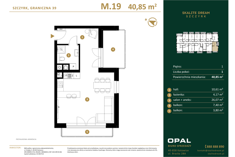 Apartament wakacyjny 40,85 m², piętro 1, oferta nr 19