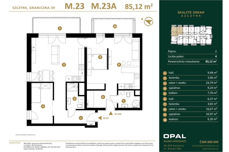 Apartament wakacyjny 85,12 m², piętro 2, oferta nr 23/23a