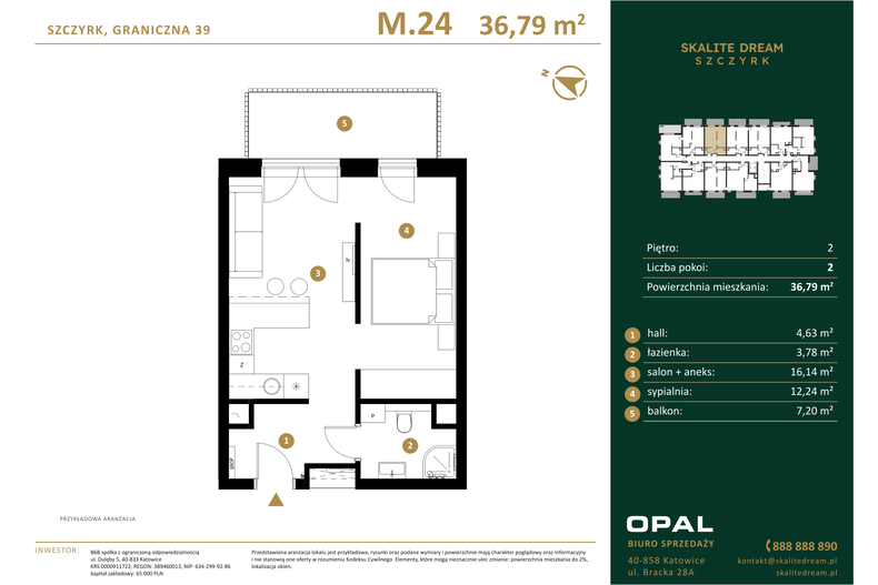 Apartament wakacyjny 36,79 m², piętro 2, oferta nr 24