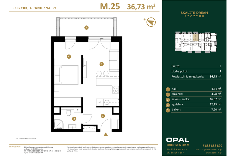 Apartament wakacyjny 36,73 m², piętro 2, oferta nr 25