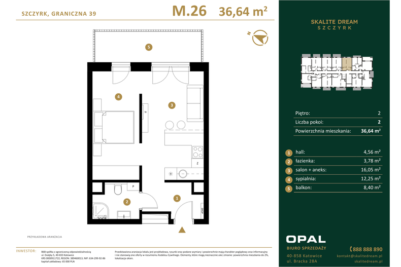 Apartament wakacyjny 36,64 m², piętro 2, oferta nr 26
