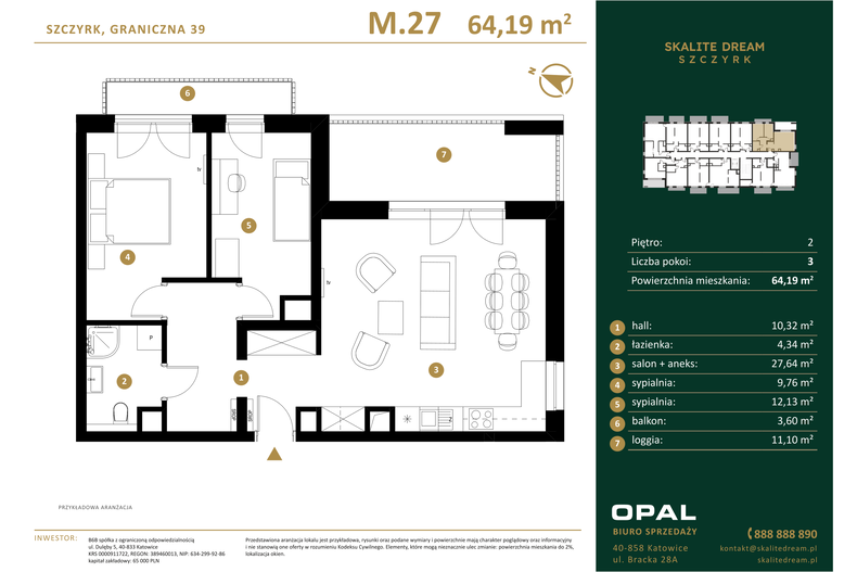Apartament wakacyjny 64,19 m², piętro 2, oferta nr 27