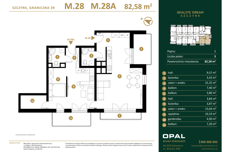 Apartament wakacyjny 82,58 m², piętro 2, oferta nr 28/28a