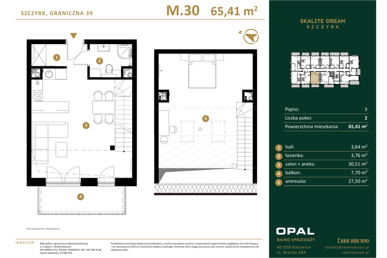Apartament wakacyjny 65,41 m², piętro 3, oferta nr 30
