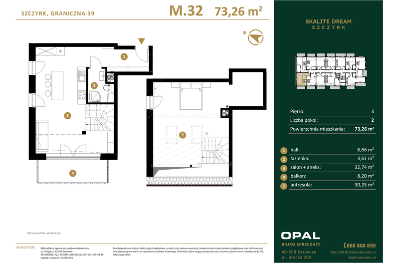 Apartament wakacyjny 73,26 m², piętro 3, oferta nr 32