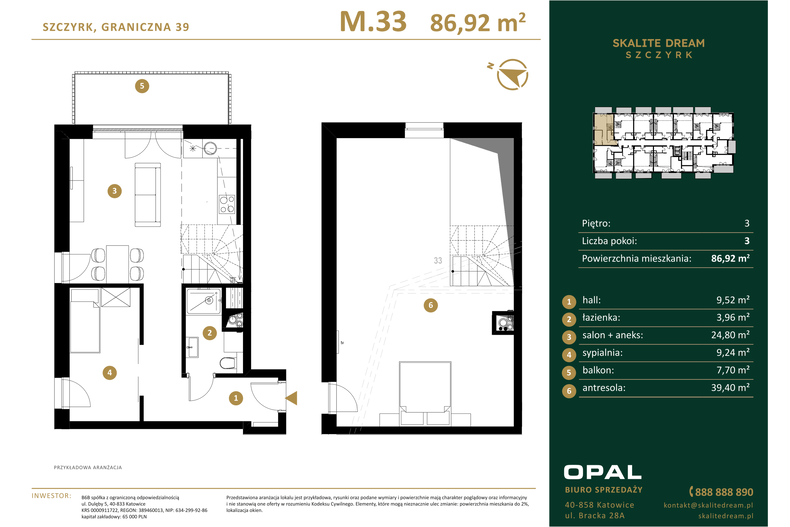 Apartament wakacyjny 86,92 m², piętro 3, oferta nr 33