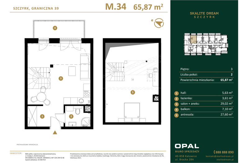 Apartament wakacyjny 65,87 m², piętro 3, oferta nr 34