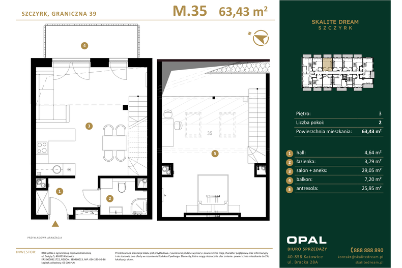 Apartament wakacyjny 63,43 m², piętro 3, oferta nr 35