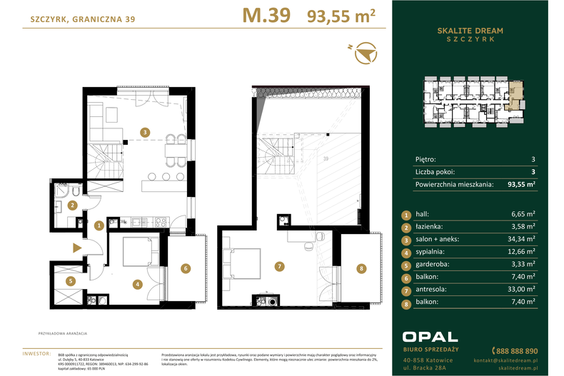 Apartament wakacyjny 93,55 m², piętro 3, oferta nr 39