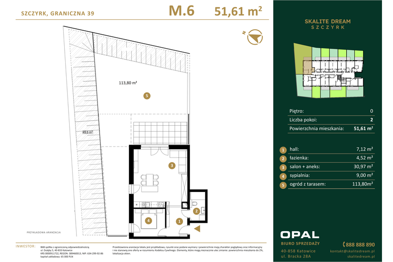 Apartament wakacyjny 51,61 m², parter, oferta nr 6