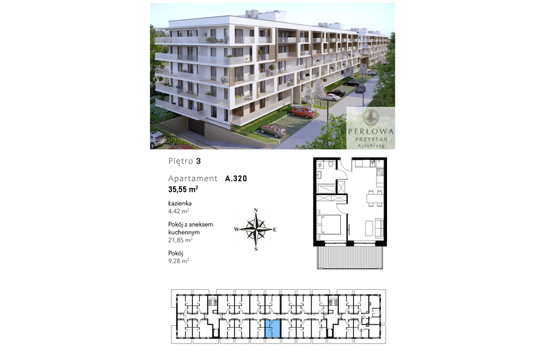 Apartament wakacyjny 35,55 m², piętro 3, oferta nr A.320