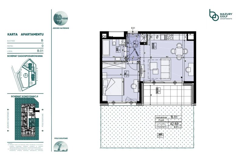 Apartament wakacyjny 42,88 m², parter, oferta nr 674703